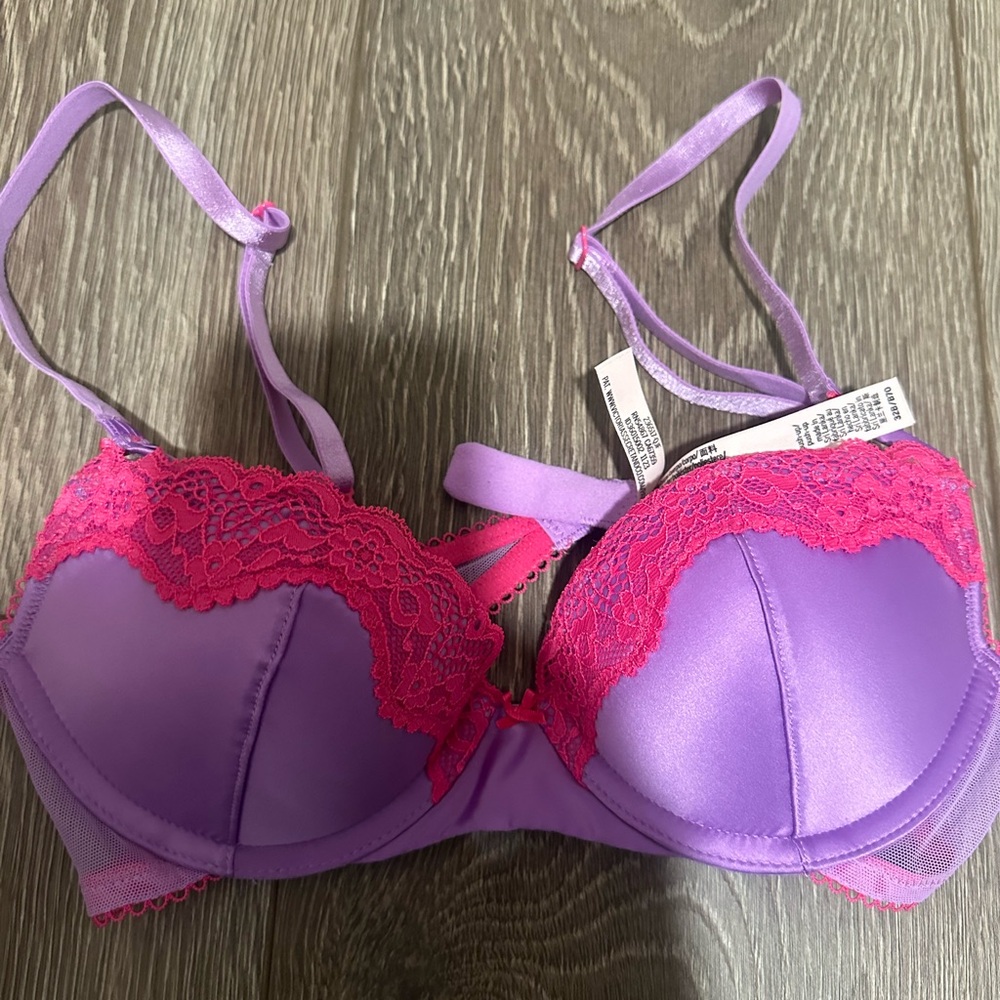 Victoria's Secret Vibrant Purple Bra with Pink Lace